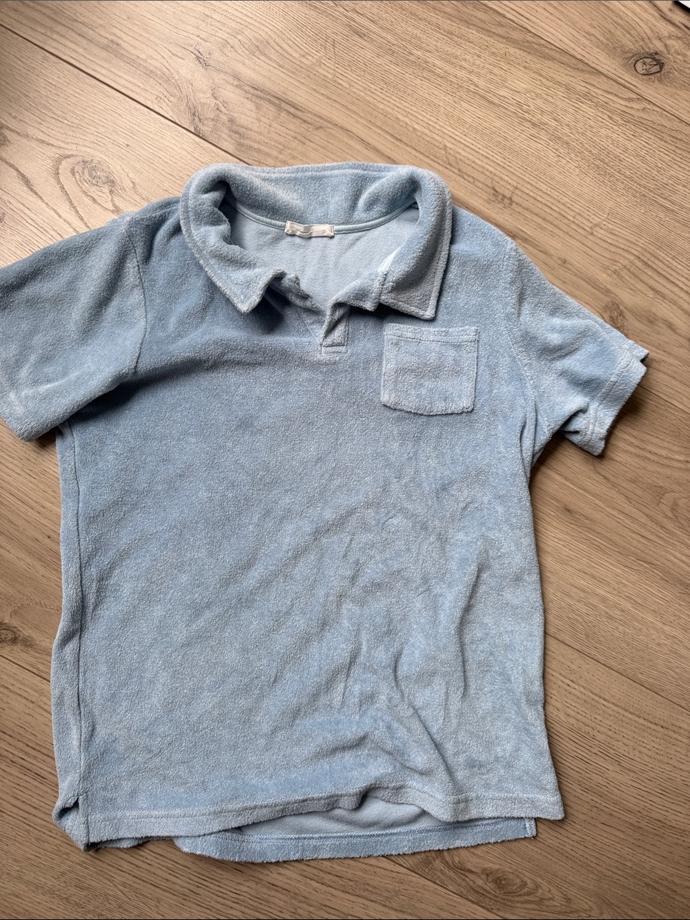 Minnow Boys Light Blue Terry Polo with Chest Pocket